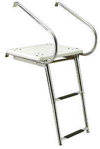 DELUXE UNIVERSAL SWIM PLATFORM<BR>WITH SLIDE MOUNT TELESCOPING LADDER (#50-71191) - Click Here to See Product Details