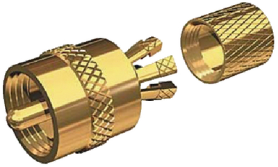 GOLD-PLATED CENTERPIN SOLDERLESS VHF RADIO CONNECTORS (#167-PL259CPG) - Click Here to See Product Details